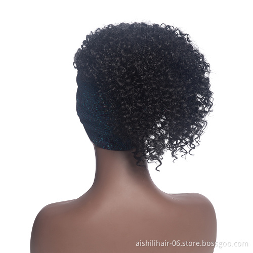 Aishili factory wholesale wig with headband Afro curly headband wigs for black women